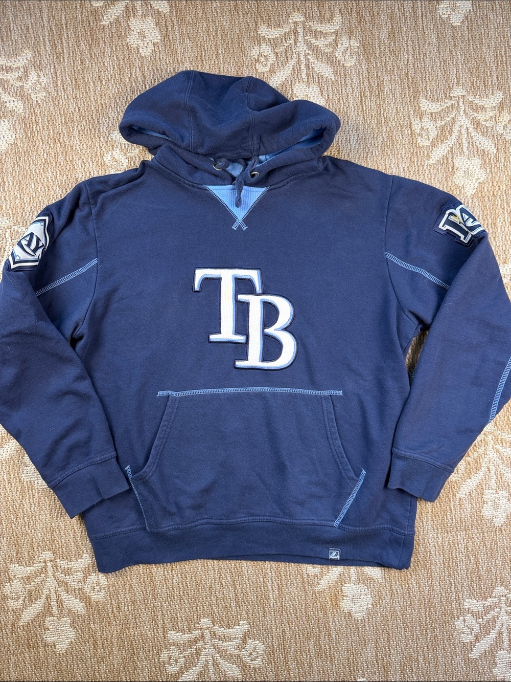 Majestic Navy Blue TB Rays Pullover Hoodie